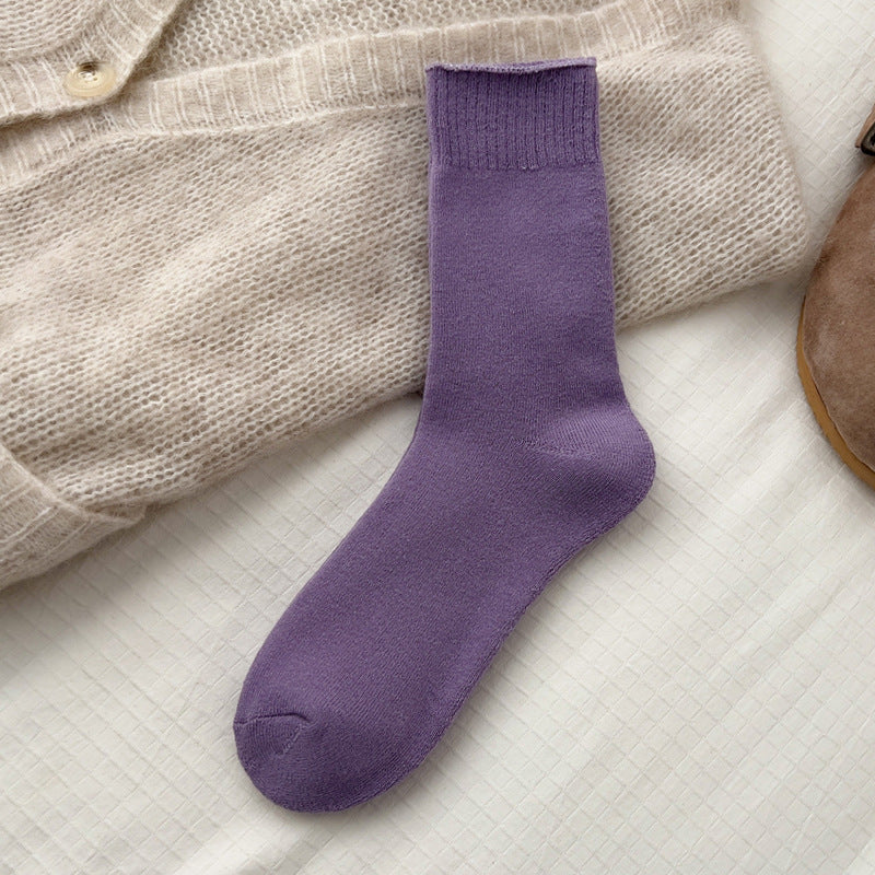 Autumn And Winter Plush Thickened Mid-calf Warm Cotton Socks