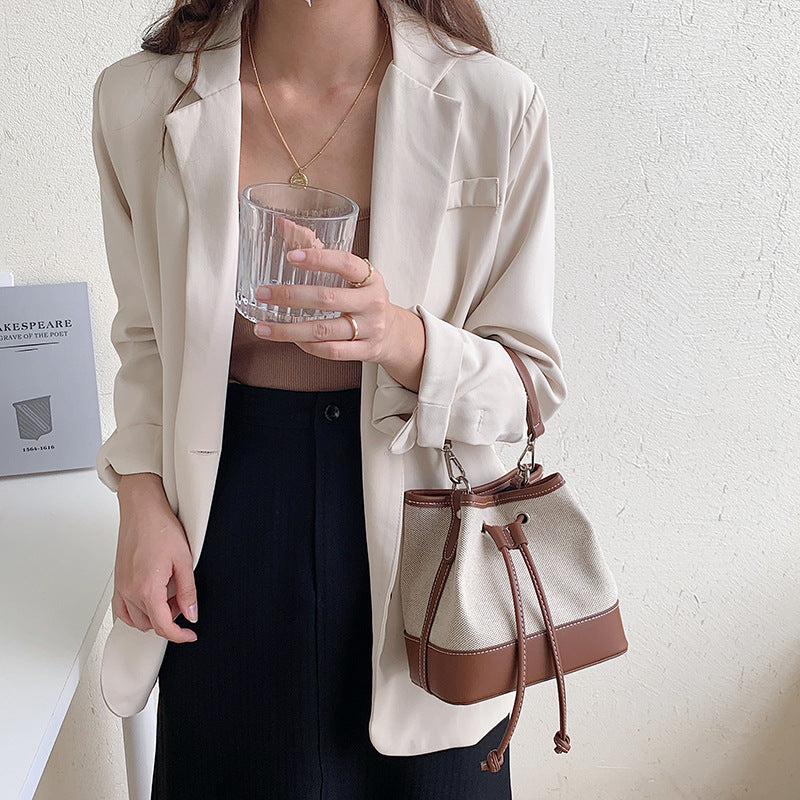 Hand-held One-shoulder Patchwork Trendy Small Cross-body Bag
