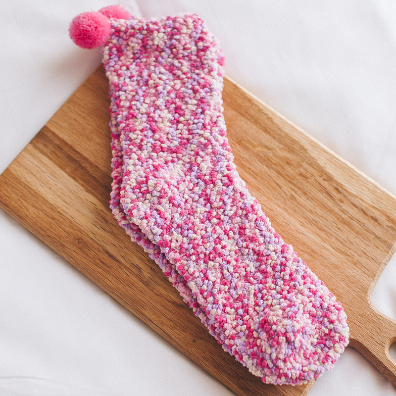 Thick coral plush socks