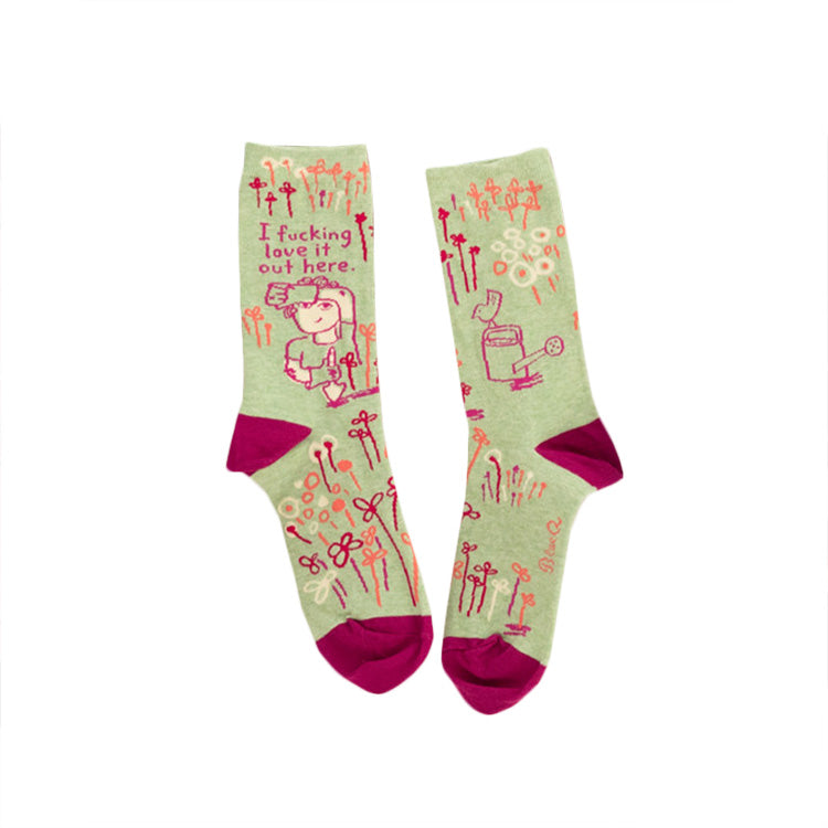 Female thin medium tube flower socks