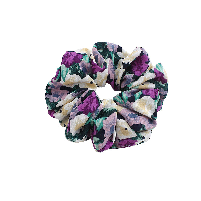 Fan La ins retro oil painting style large intestine hair ring 2 pieces of dressing hair rubber band large intestine ring forest head flower jewelry