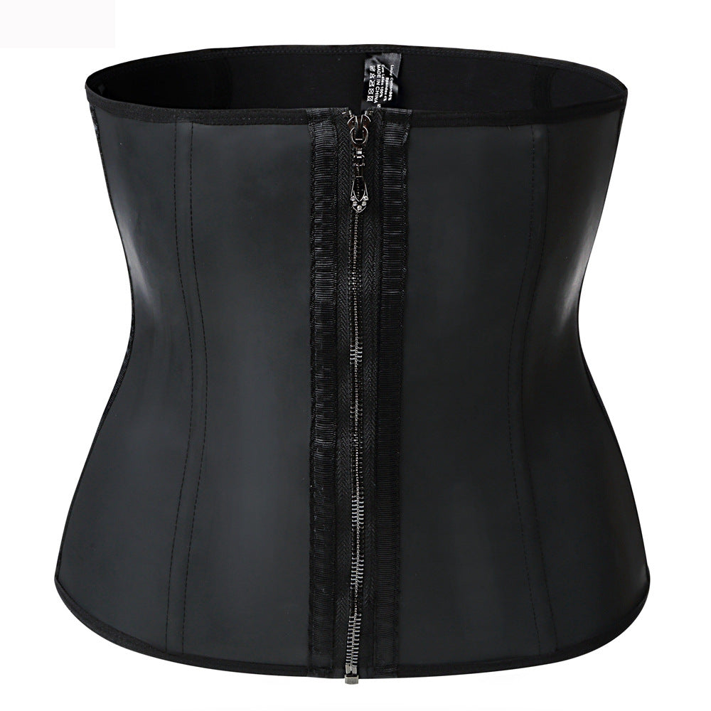 Latex zipper inner breasted smooth waist