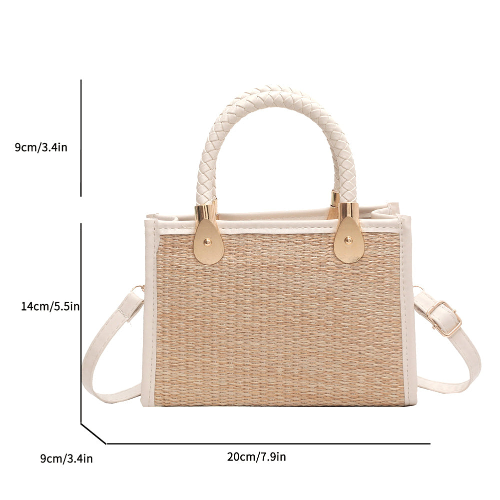 Women's Stylish Good Texture Woven Contrast Color Portable Shoulder Bag