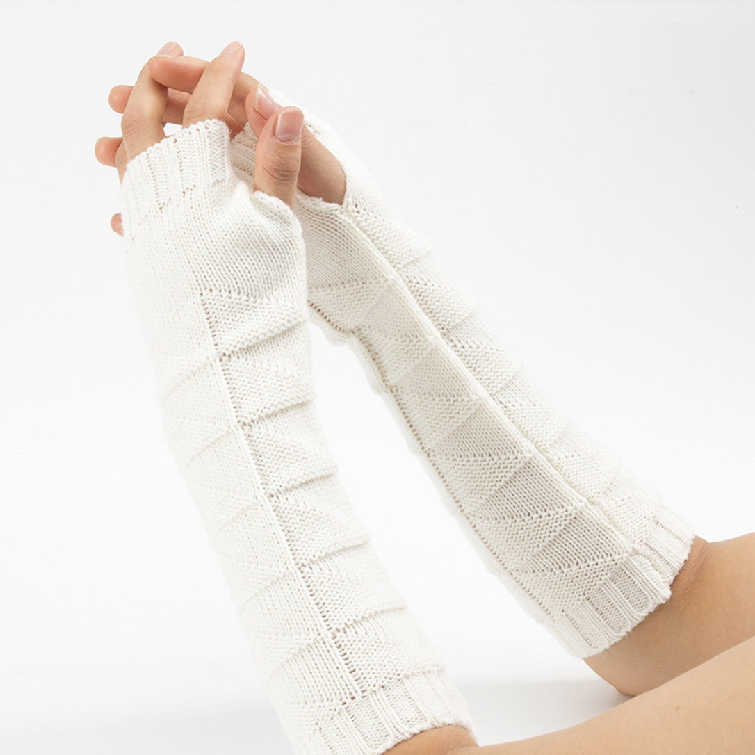 Autumn And Winter New Wool Half Finger Gloves