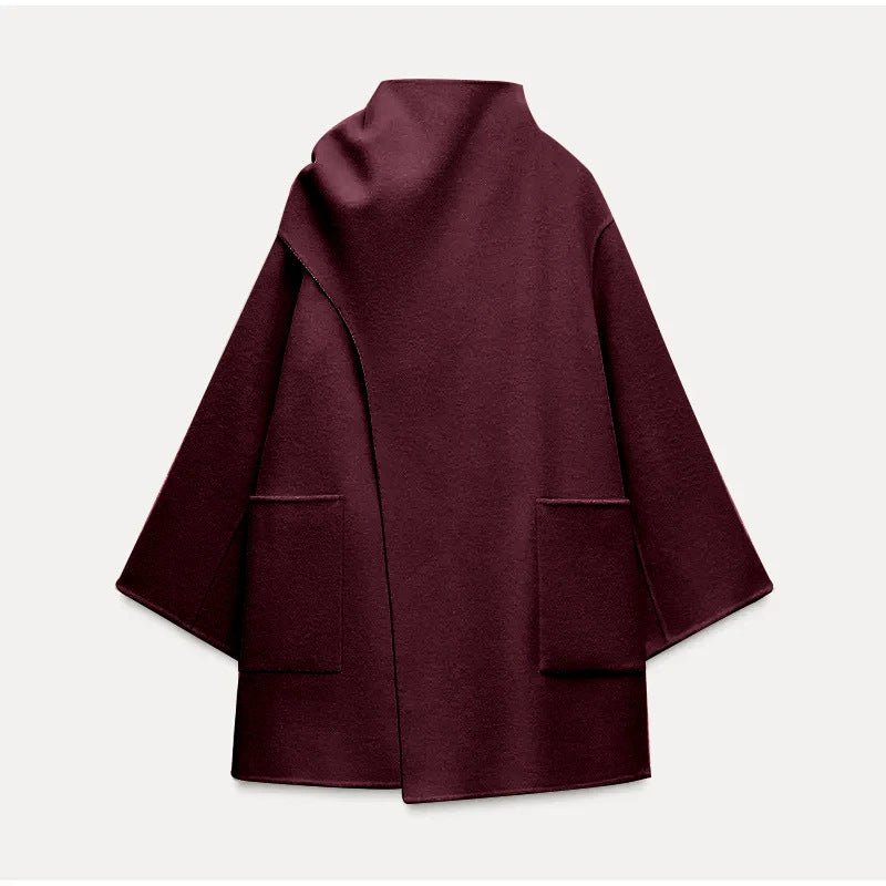 Women's Fashionable Comfortable Collar Woolen Coat