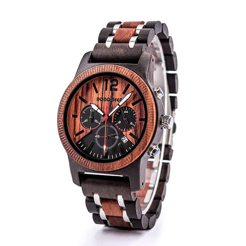 Men's casual wooden watch