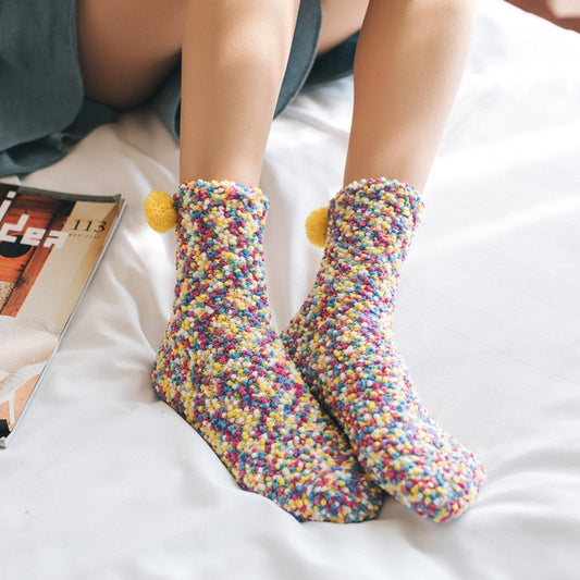 Thick coral plush socks