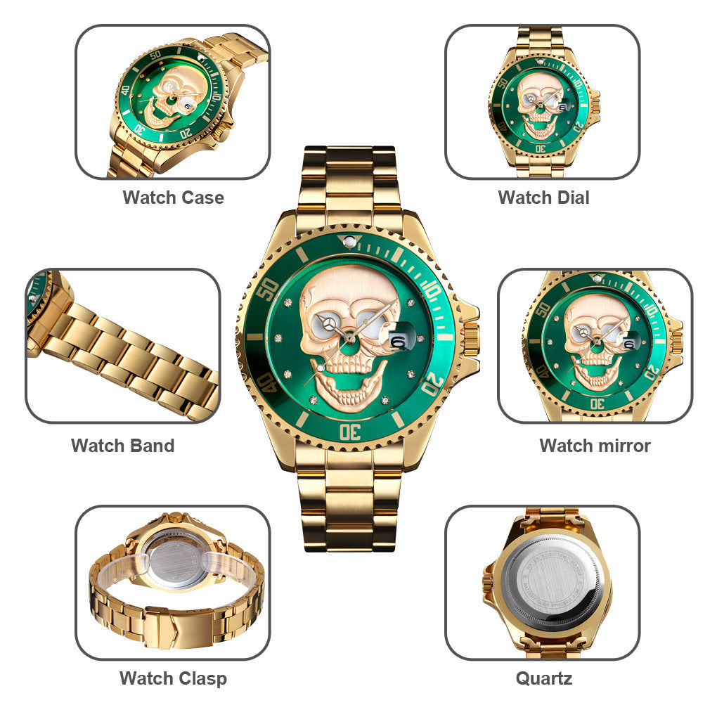 Luminous waterproof quartz watch