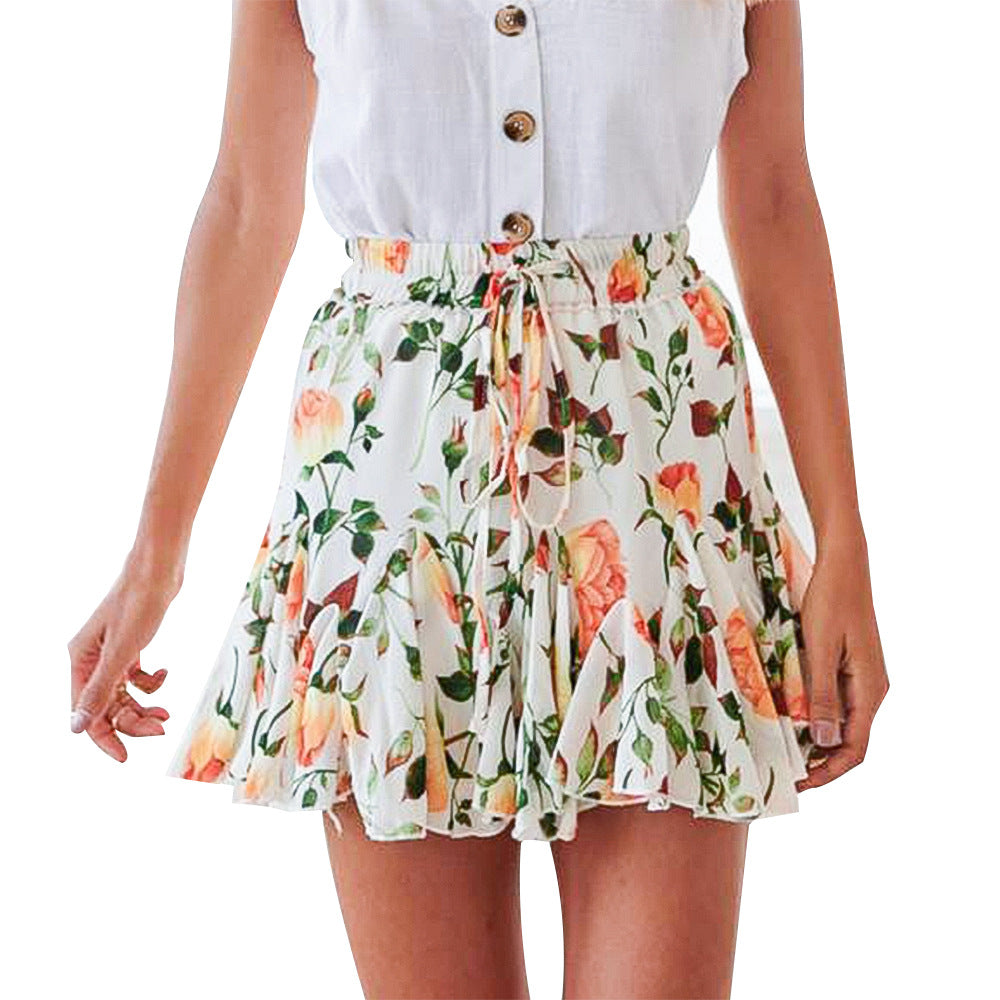 Printed pleated skirt