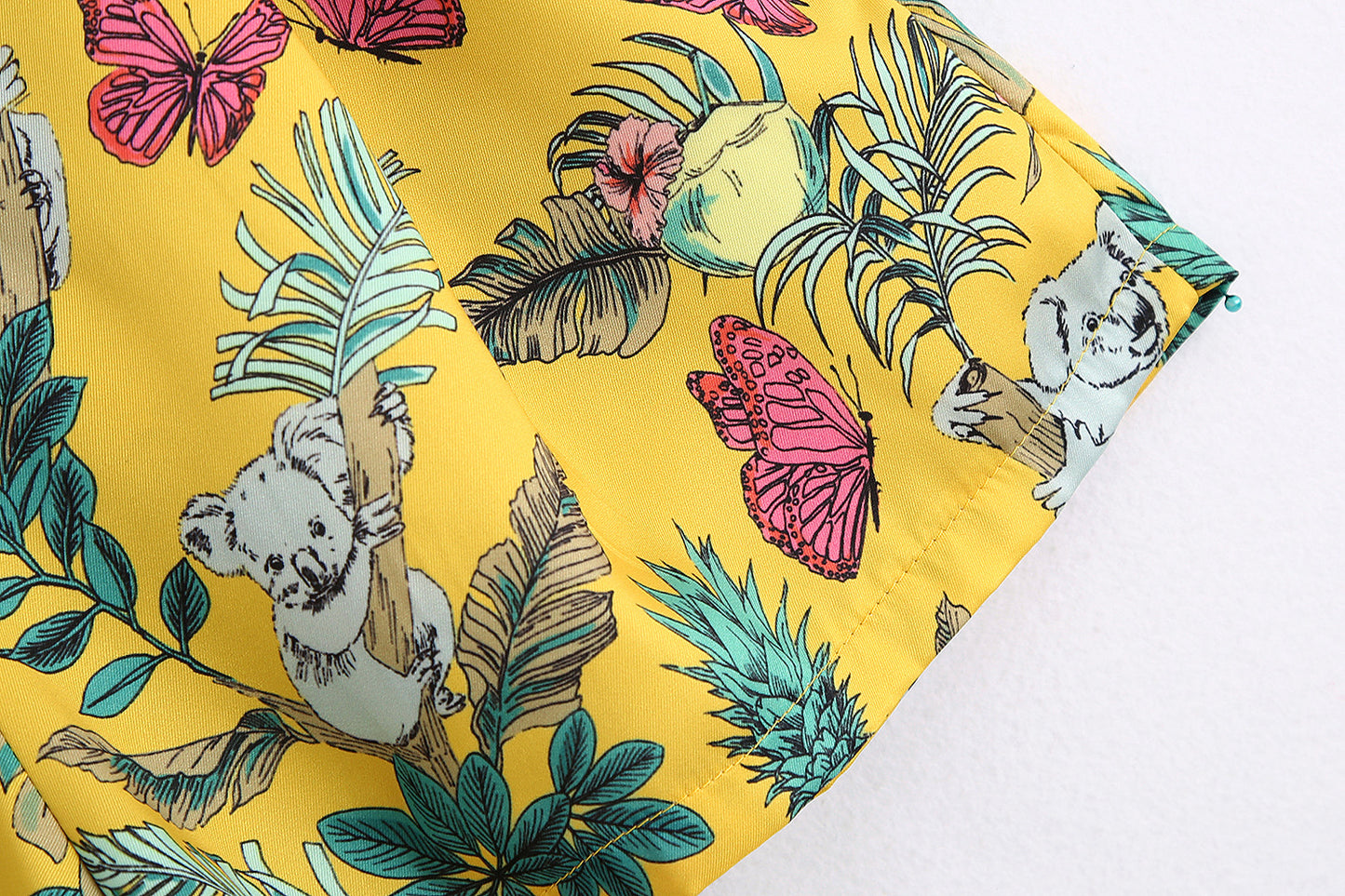 Women's yellow print shorts