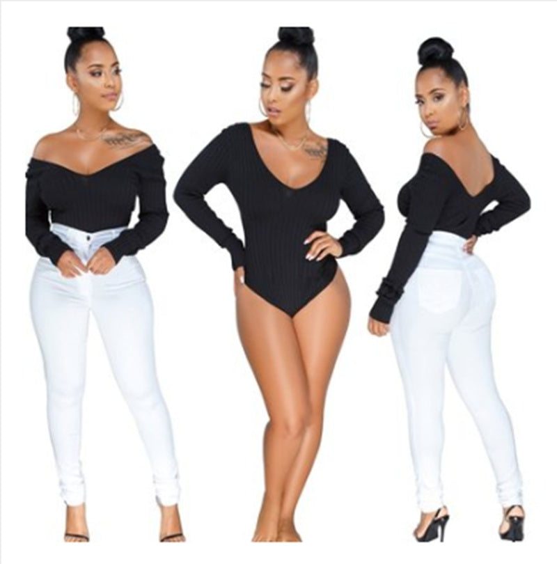 Women's Fashion Se Deep Artle Bring Long se Hole Jum
