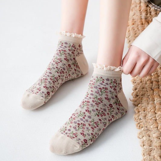 Women's Spring And Summer Lace Boat Socks