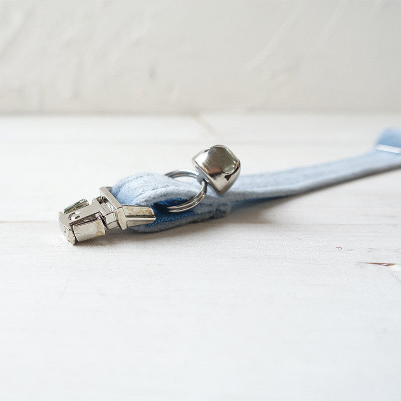 MUTTCO sky blue thick velvet soft and comfortable collar