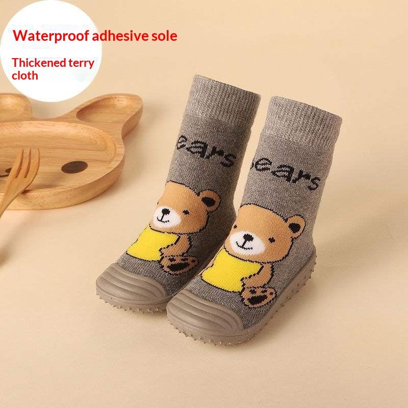 Thickened Non-slip Waterproof Floor Socks With Rubber Soles For Babies