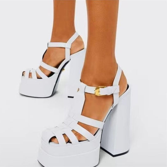 Women's Toe Braided Roman High Heel Sandals