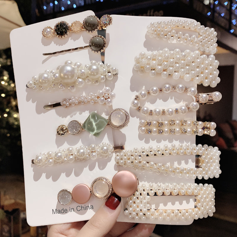 Pearl hairpin rhinestone hairpin