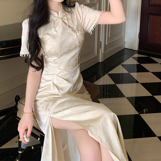 Elegant, Slimming Split Qipao Dress For Women