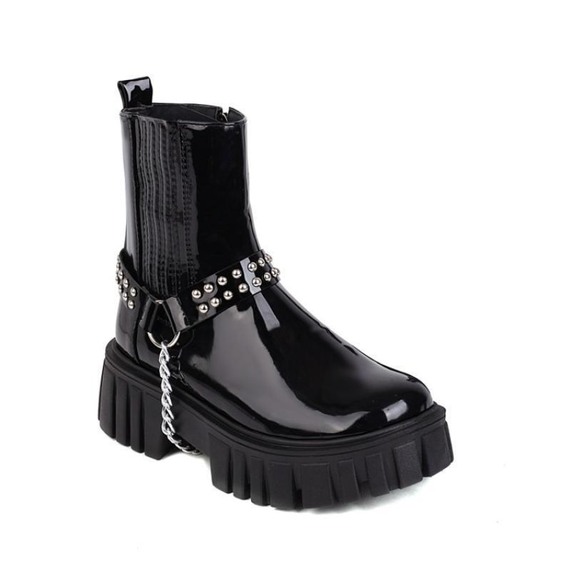 British Style Mid-tube Platform Martin Women's Boots