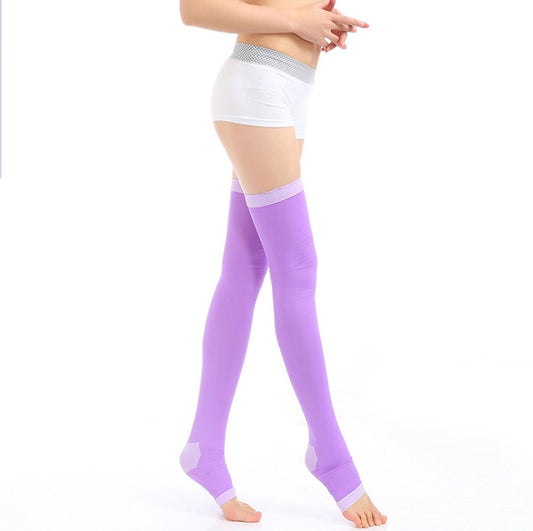 Manufacturer 420D sleep socks high pressure thin calf socks set leg socks elastic night shaping stovepipe socks  toe