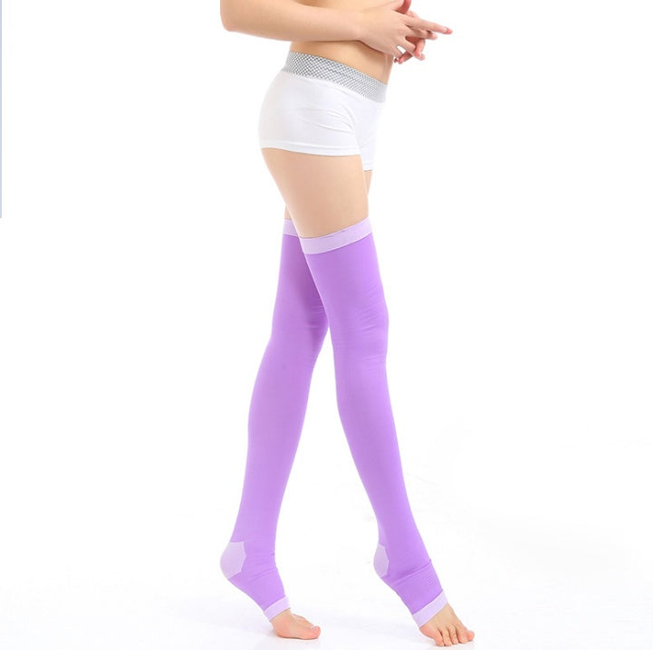Manufacturer 420D sleep socks high pressure thin calf socks set leg socks elastic night shaping stovepipe socks  toe