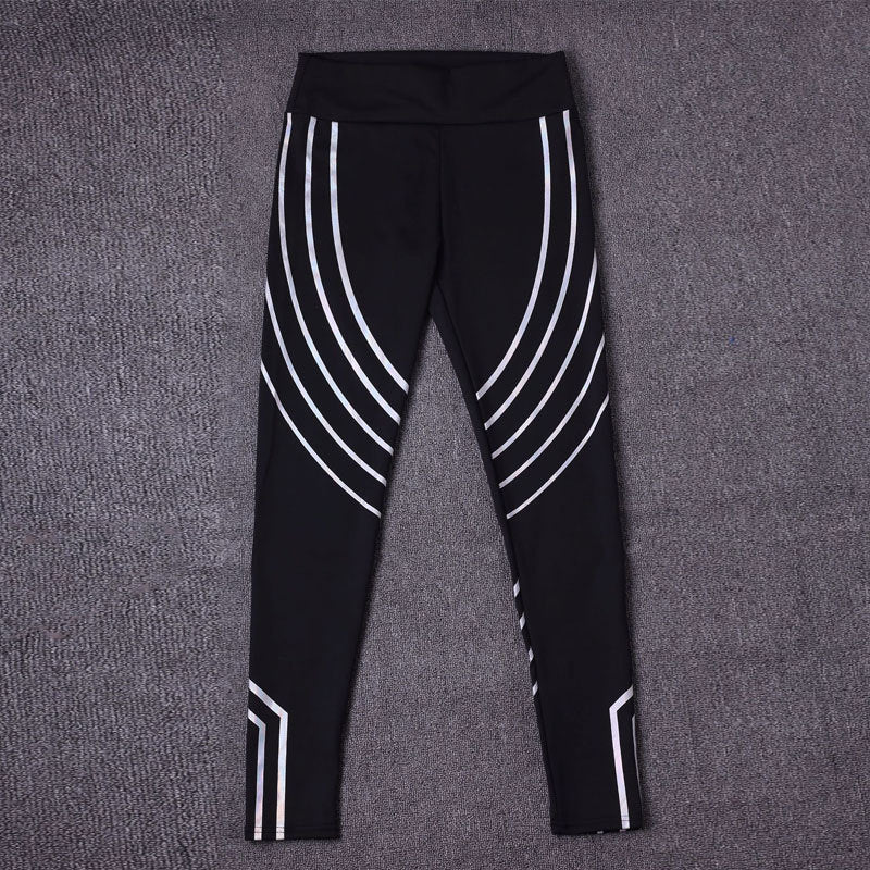 Europæiske skønhedstræning yogabukser med laserprint, slanke sportsleggings
