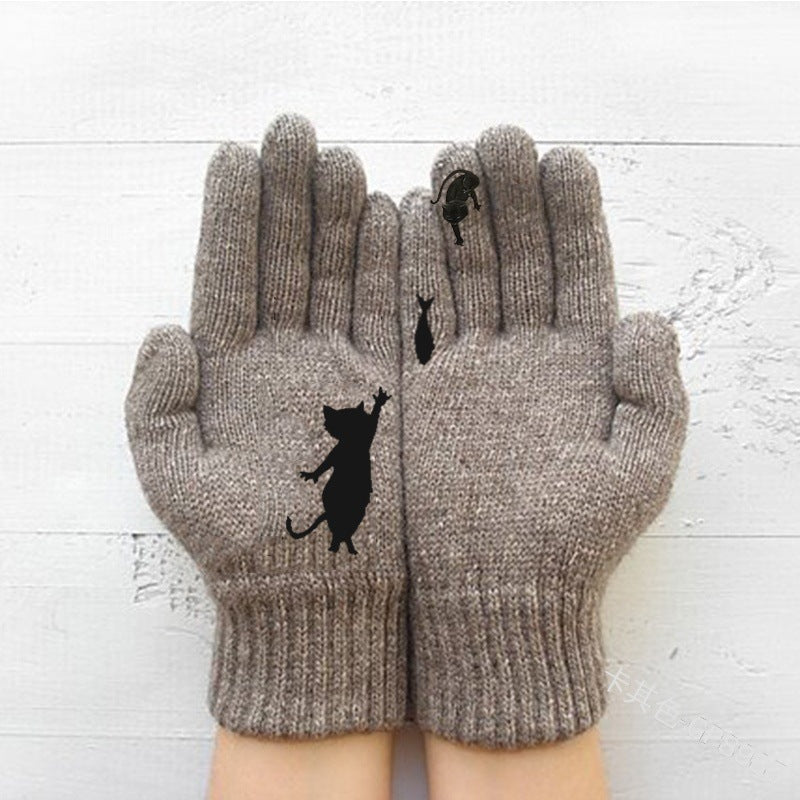 Wool warm gloves