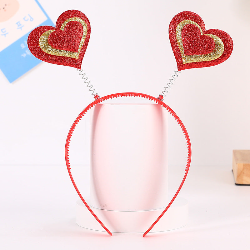 Red Heart Headband Accessories Three-dimensional