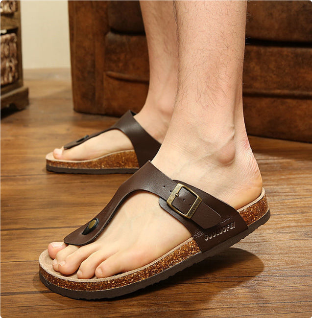 Flat flip flops women's shoes plus size buckle sandals