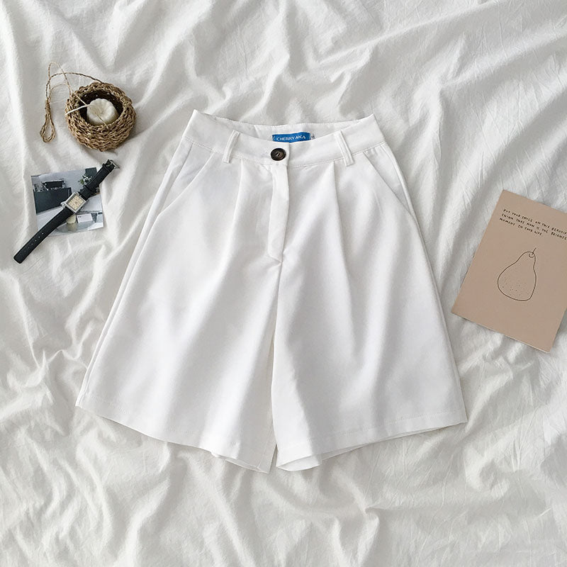 High waist loose wide leg casual shorts