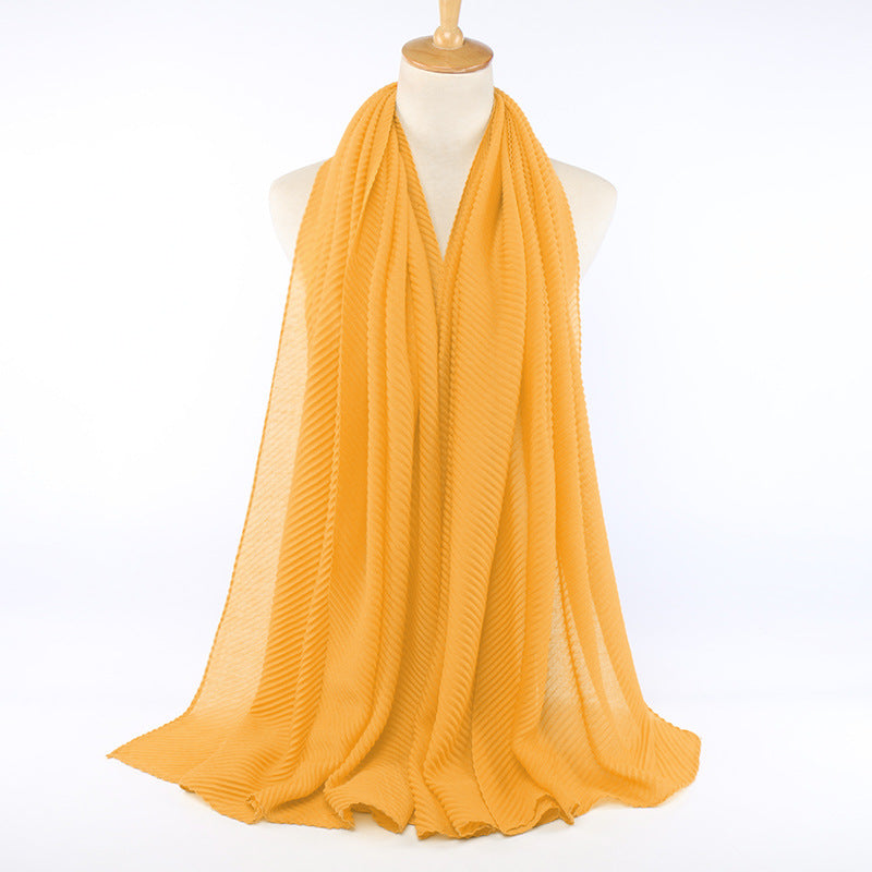 Pleated cotton women's scarf