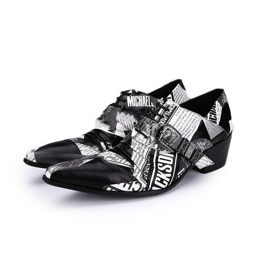 Cowhide Buckle Breathable Lace-up Men's Shoes