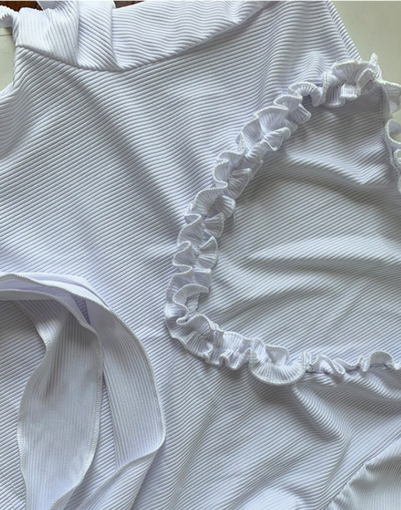 Summer New Korean Sweet Girl Ruffle Bandage