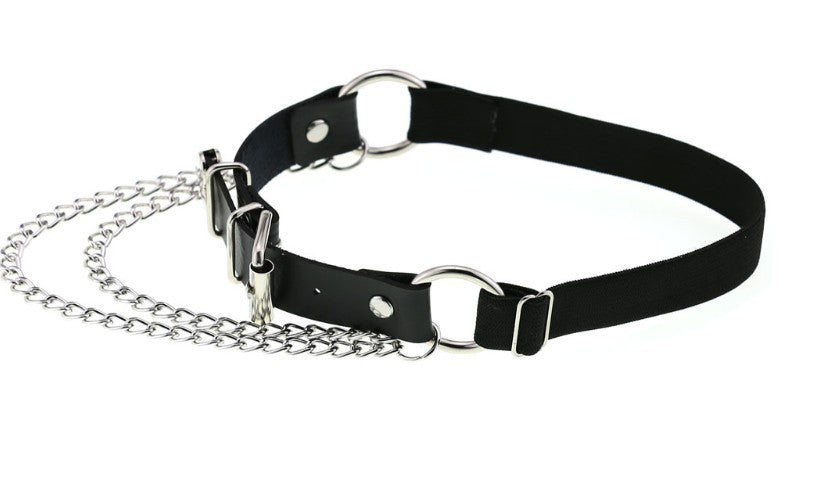 Sex Heart Chain Elastic Leather Irregular Garter Belt