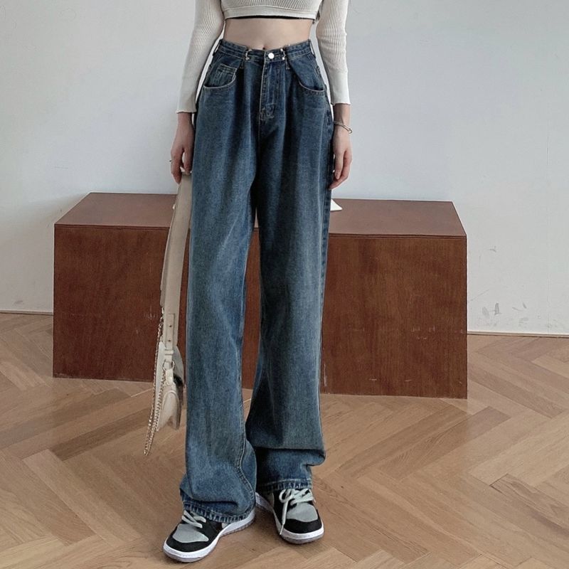 Vintage Chic Loose Drape Straight-leg Trousers