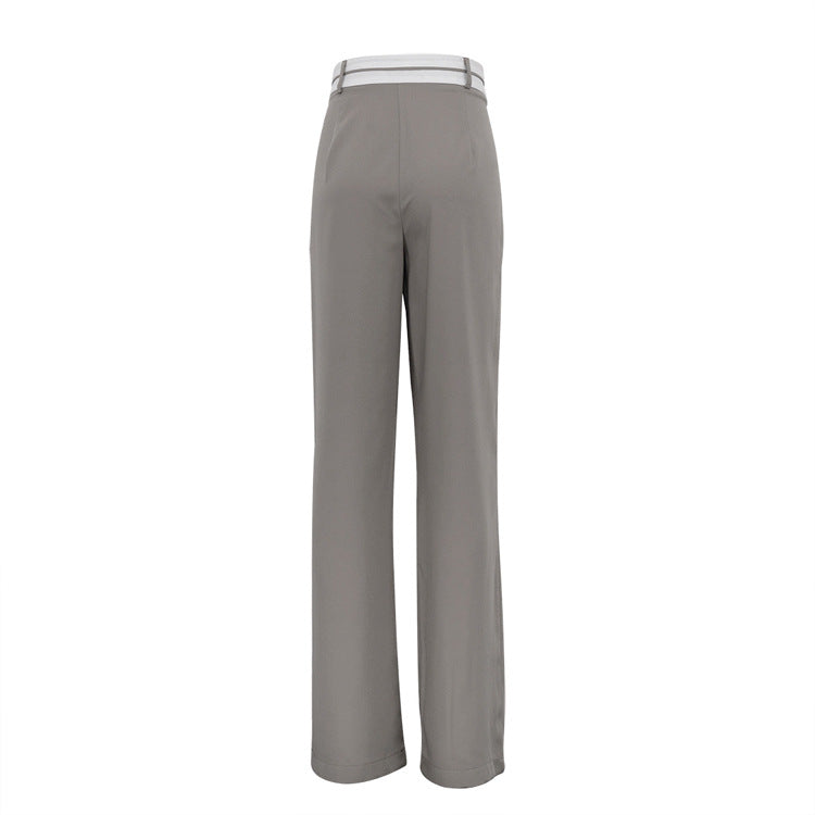 Fashion Solid Color Slim Casual Trousers