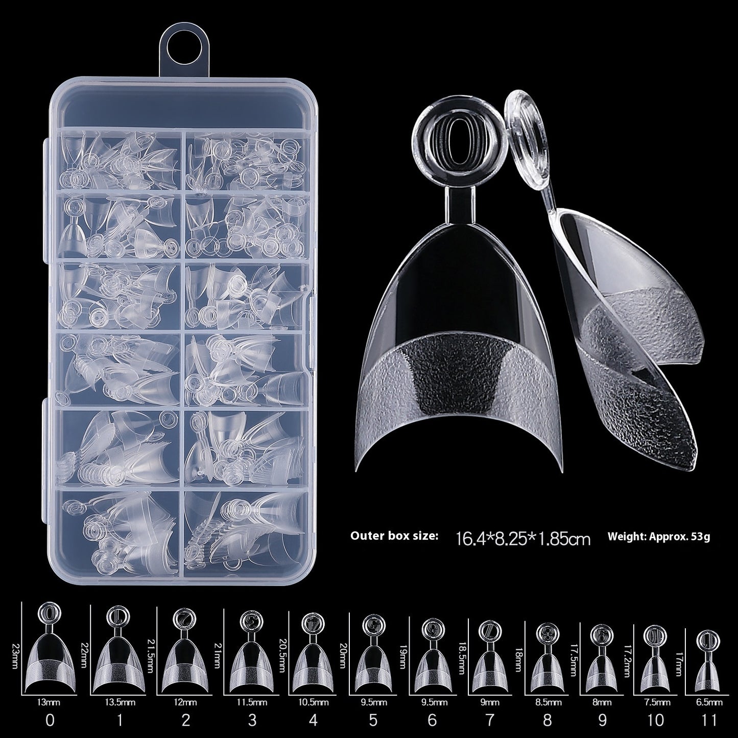 Wear Nail With Handle Ultra Short Semi-nail Sticky Round Head Transparent Fake Nails