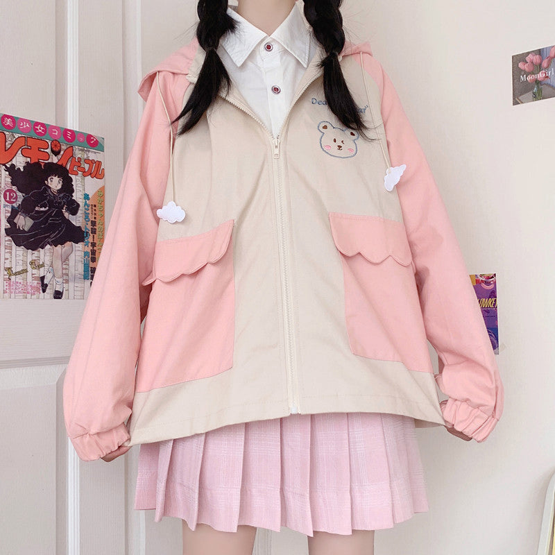 Girl's Spring And Autumn Baseball Jacket