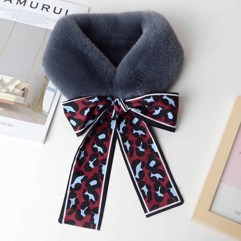 Leopard solid color scarf