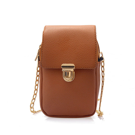 Chain double zipper cross - slung casual bag