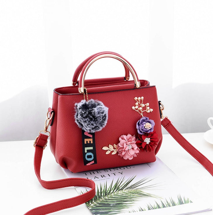 Color Flowers Shell Women's Tote Leather Clutch Bag