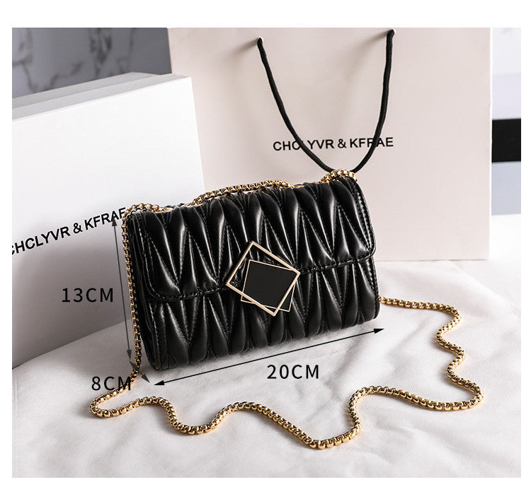 Women's Single Shoulder Crossbody Pleated Chain Bag