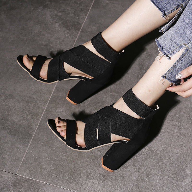 Cross strap sandals
