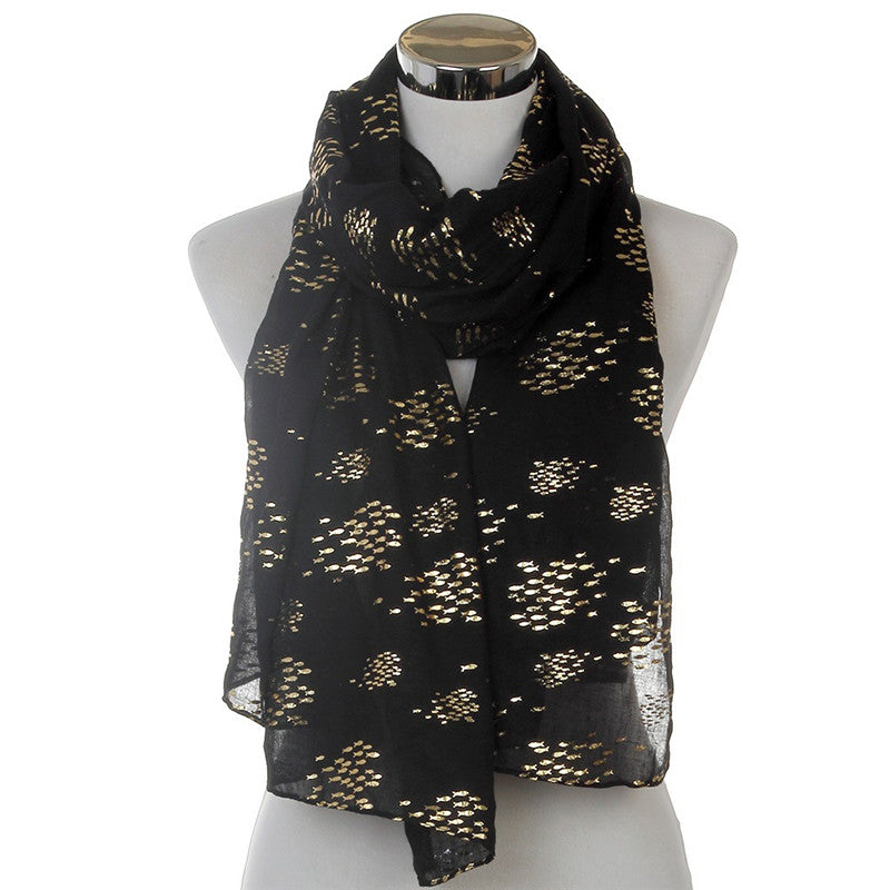 Metal small fish bronzing scarf