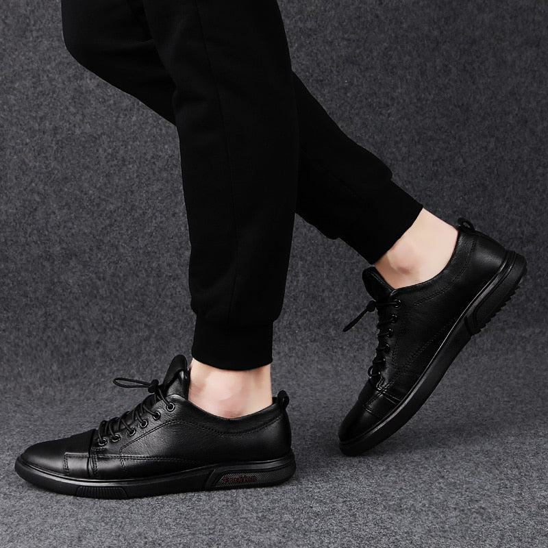 Autumn New British Leisure Top Leather Flat Shoes
