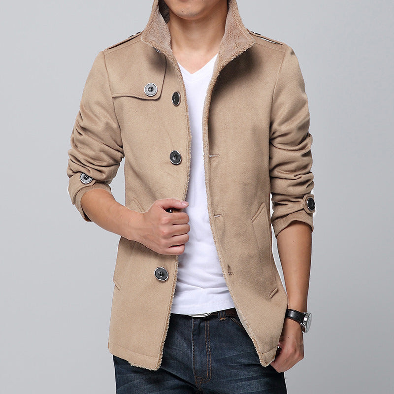 Slim-fit plus fleece men's coat