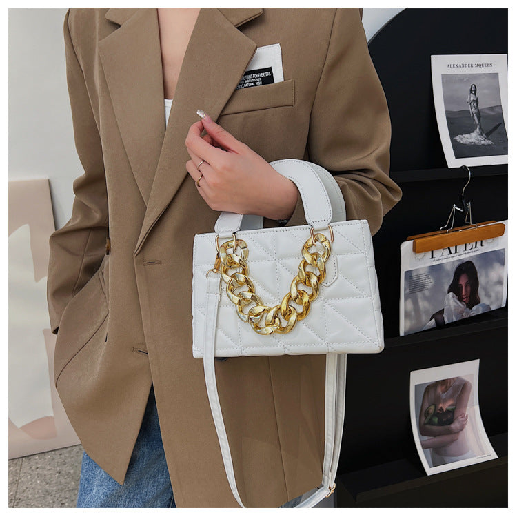 Fashion Rhombus Chain Handheld Small Square Bag