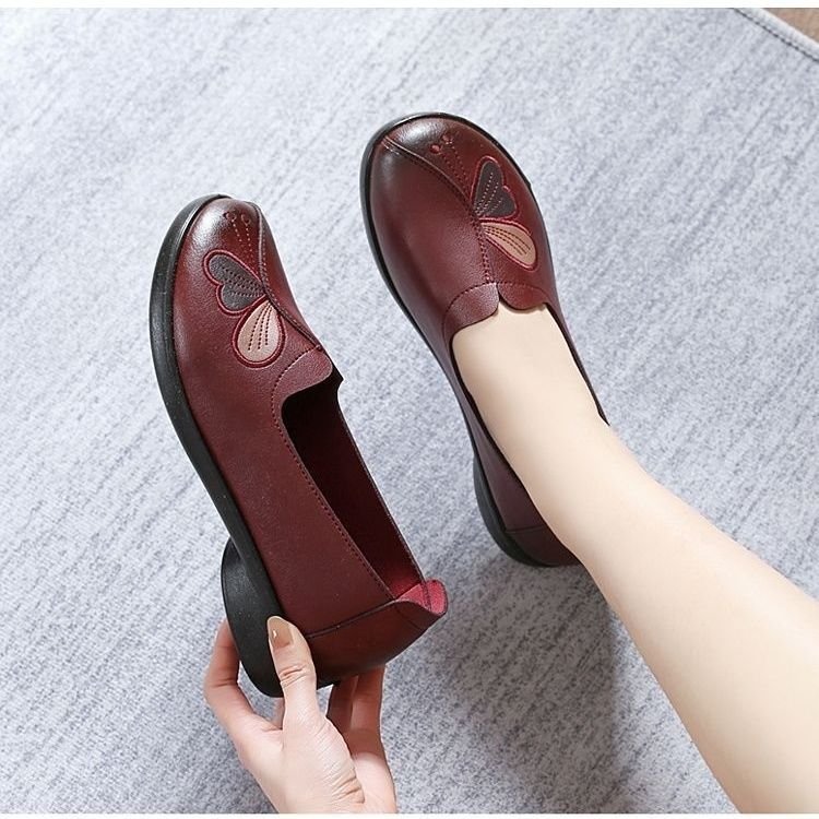 Women's Non-slip Flat Bottom Comfort Leather Shoes