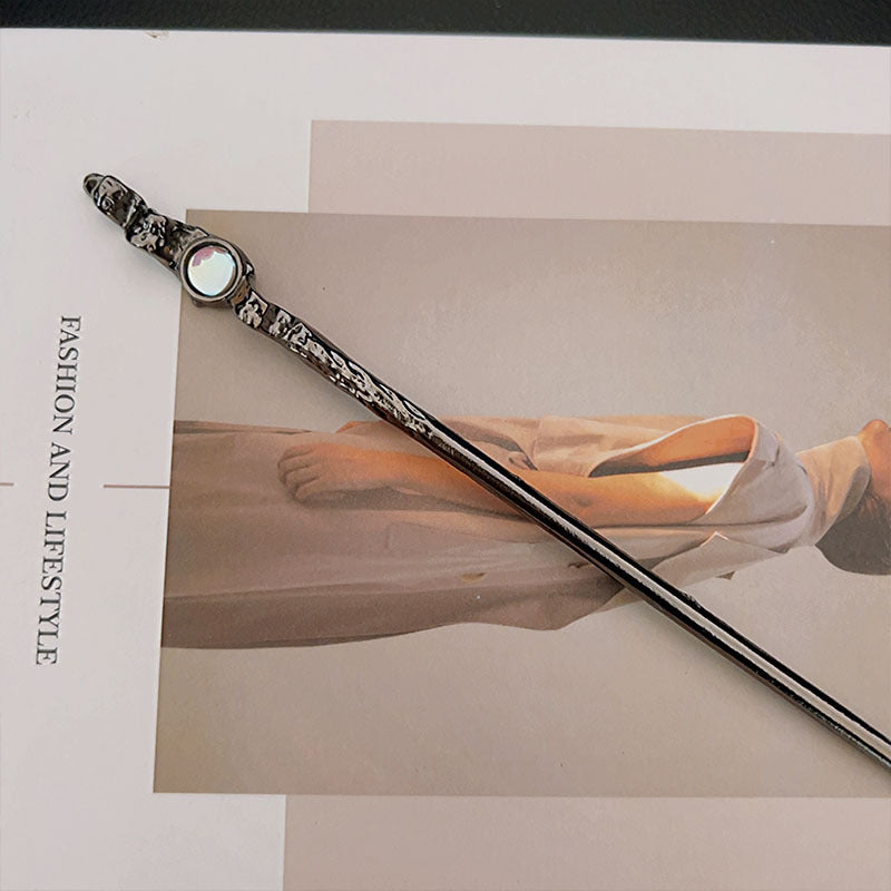 New Chinese Style Simple Moonstone Hairpin Back Head Plate