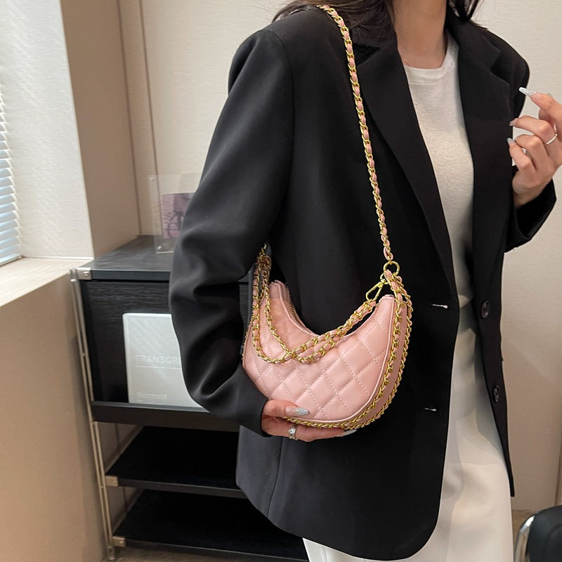 Popular Texture Chain Crossbody Bag