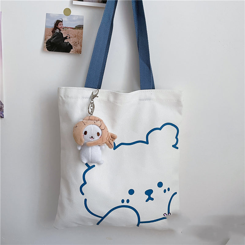 College Style Cute Cartoon Canvas Girl Shoulder Bag